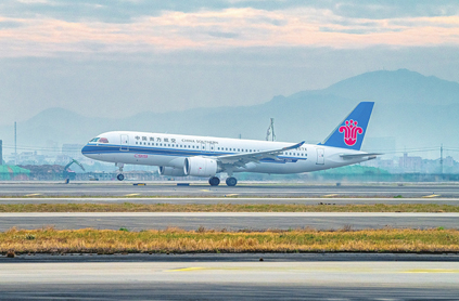 南方航空3架C919國產大飛機亮相春運